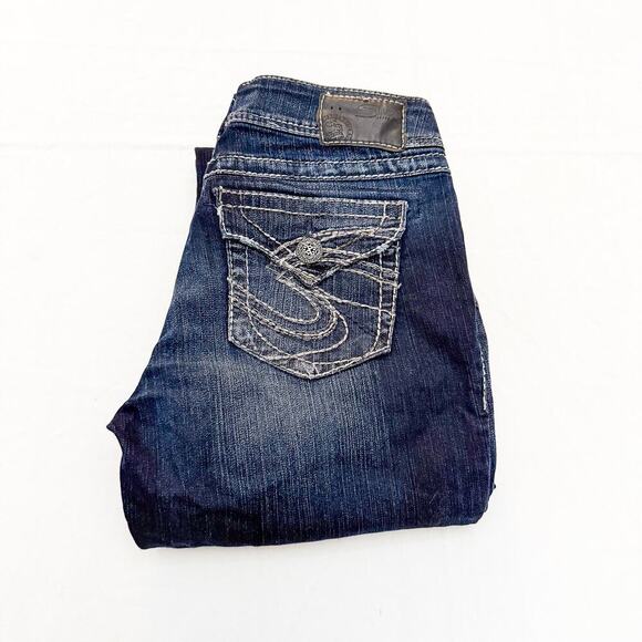 silver Denim - Silver Jeans Western Glove Works Dark Wash Denim Jeans Size 29 x 34